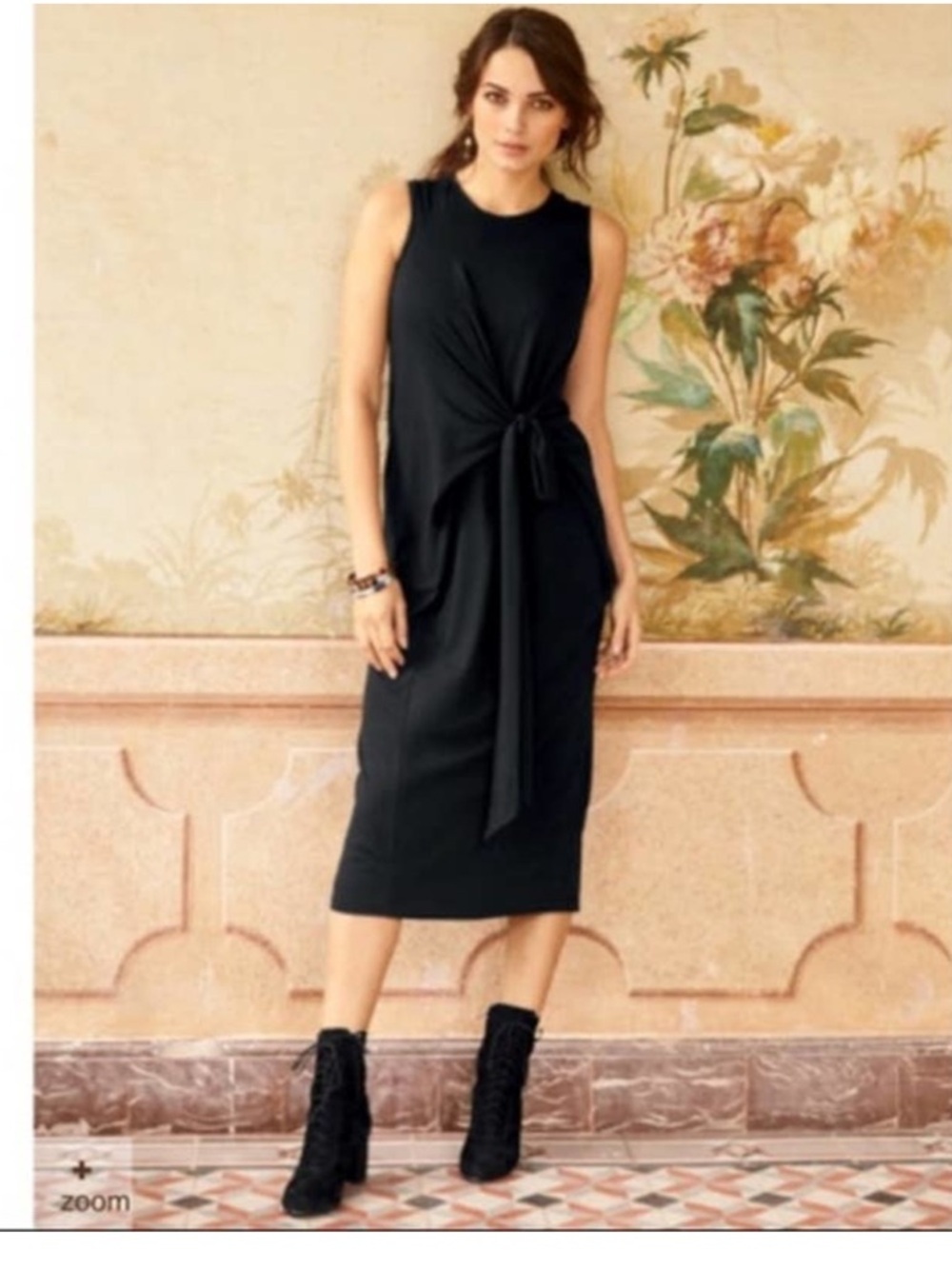 Peruvian Connection Black Saree Tie Knot Dress Size Medium